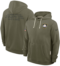 Pittsburgh Steelers Olive 2025 Salute To Service Pullover Hoodie