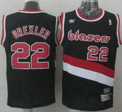 Portland Trail Blazers #22 Clyde Drexler Black Throwback Stitched NBA jersey