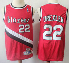 Portland Trail Blazers #22 Clyde Drexler Red Throwback Stitched NBA jerseys