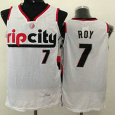 Portland Trail Blazers #7 Brandon Roy White Throwback Authentic Stitched NBA jersey