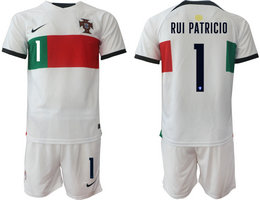 Portugal #1 PUI PATRICIO Away 2022 World Cup National Soccer Jersey