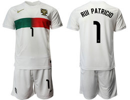 Portugal #1 RUI PATRICIO Away 2022 World Cup National Soccer Jersey
