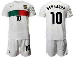 Portugal #10 BERNARDO Away 2022 World Cup National Soccer Jersey