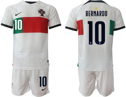 Portugal #10 BERNARDO Away 2022 World Cup National Soccer Jersey
