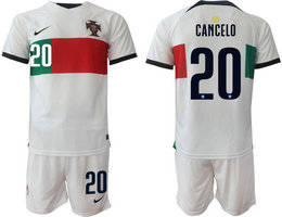 Portugal #20 CANCELO Away 2022 World Cup National Soccer Jersey