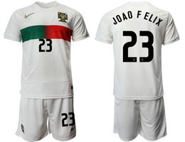 Portugal #23 JOAO FELIX Away 2022 World Cup National Soccer Jersey