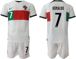 Portugal #7 RONALDO Away 2022 World Cup National Soccer Jersey