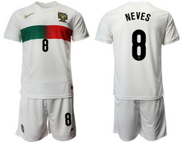Portugal #8 NEVES Away 2022 World Cup National Soccer Jersey