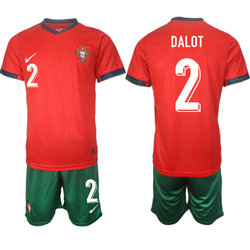 Portugal 2024-25 #2 DALOT Home Soccer Jersey