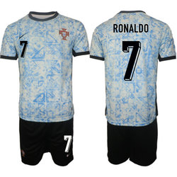 Portugal 2024-25 #7 RONALDO Away Soccer Jersey