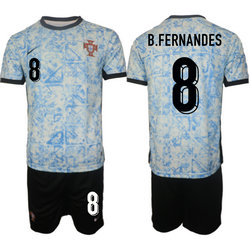 Portugal 2024-25 #8 B.FERNANDES Away Soccer Jersey