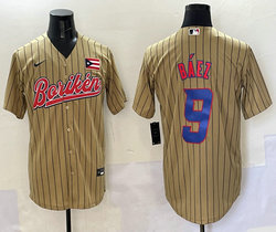 Puerto Rico Team #9 Javier Baez Joint MLB Jersey