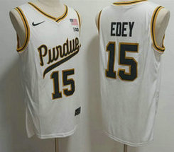 Purdue Boilermakers #15 Zach Edey White College Basketball Jersey