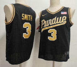 Purdue Boilermakers #3 Braden Smith Black College Basketball Jersey