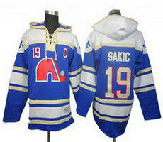 Quebec Nordiques #19 JOE SAKIC blue Hoody