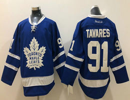 Reebok Toronto Maple Leafs #91 John Tavares Blue Authentic Stitched NHL Jersey