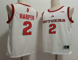 Rutgers Scarlet Knights #2 Dylan Harper White Adidas NCAA Basketaball Stiched Jersey