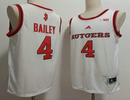 Rutgers Scarlet Knights #4 Ace Bailey White Adidas NCAA Basketaball Stiched Jersey