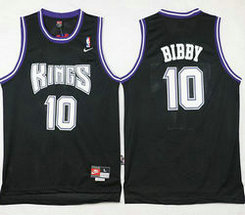 Sacramento Kings #10 Mike Bibby Black Throwback Authentic Stitched NBA jersey