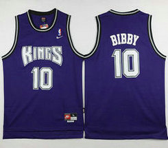 Sacramento Kings #10 Mike Bibby Purple ThrowbackAuthentic Stitched NBA jersey