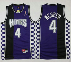 Sacramento Kings #4 Chris Webber Purple throwback Authentic Stitched NBA jersey