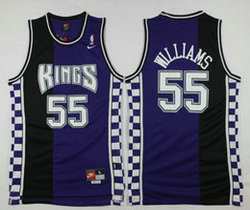 Sacramento Kings #55 Jason Williams Black And Purple Mesh Authentic Stitched NBA jersey