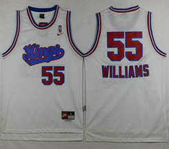 Sacramento Kings #55 Jason Williams White New Throwback Authentic Stitched NBA jersey