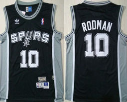 San Antonio Spurs #10 Dennis Rodman Black Mesh Authentic print NBA Jerseys
