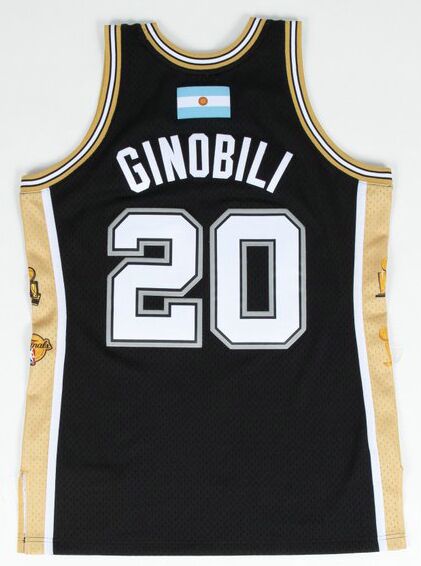 San Antonio Spurs #20 Ginobili Retirement Hardwood Classics Authentic Stitched NBA jersey