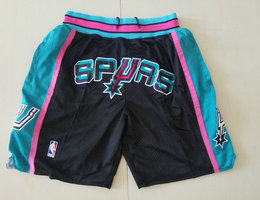 San Antonio Spurs Black Green NBA Shorts