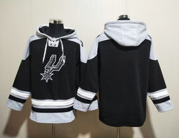 San Antonio Spurs Blank Black All Stitched Hooded Sweatshirt