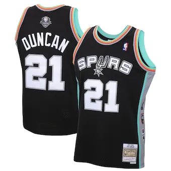 San Antonio Spurs Tim Duncan Mitchell & Ness Black Special Edition 2020 Hardwood Classics Swingman Jersey.jpg