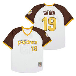San Diego Padres #19 Tony Gwynn White Pullover Throwback Stitched MLB Jersey