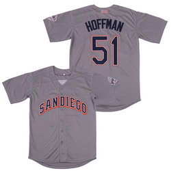 San Diego Padres #51 Trevor Hoffman Crey Throwback Authentic Sitched MLB jersey