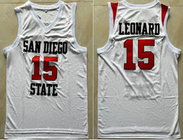 San Diego State #15 Kawhi Leonard White College Basketball Jersey