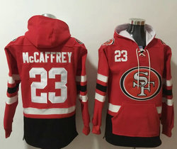 San Francisco 49ers #23 Christian McCaffrey Red All Stitched Hooded Sweatshirt
