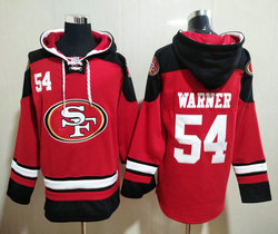 San Francisco 49ers #54 Fred Warner Red Stitched Pullover NFL Hoodie