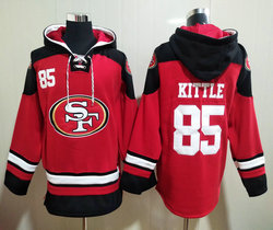 San Francisco 49ers #85 George Kittle Red NFL Stitched Pullover Hoodie