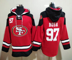 San Francisco 49ers #97 Nick Bosa Red Stitched Pullover NFL Hoodie