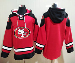 San Francisco 49ers Blank Red Stitched Pullover NFL Hoodie