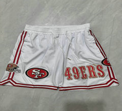 San Francisco 49ers White NFL Shorts