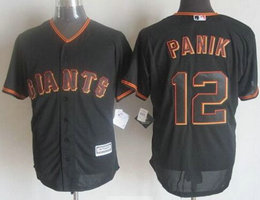 San Francisco Giants #12 Joe Panik Black Majestic Authentic stitched MLB jersey
