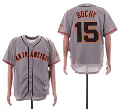 San Francisco Giants #15 Bruce Bochy Grey Authentic Stitched MLB Jersey