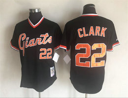 San Francisco Giants #22 Will Clark Black Throwback Authentic stitched MLB jersey
