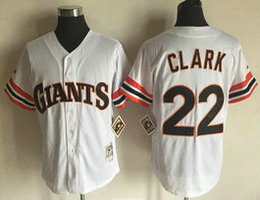 San Francisco Giants #22 Will Clark Stitched White Throwback Baseball Jersey