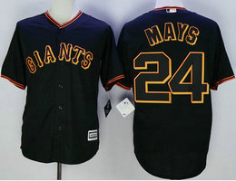 San Francisco Giants #24 Willie Mays Black Game Authentic Stitched MLB Jersey