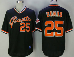 San Francisco Giants #25 Barry Bonds Black pullover Authentic stitched MLB jersey