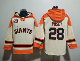 San Francisco Giants #28 Buster Posey Cream Sweatshirt MLB Hoodie