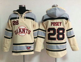 San Francisco Giants #28 Buster Posey Gream Sawyer Hooded Sweatshirt MLB Hoodie
