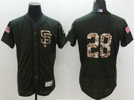 San Francisco Giants #28 Buster Posey Olive Green Authentic Stitched MLB Jersey